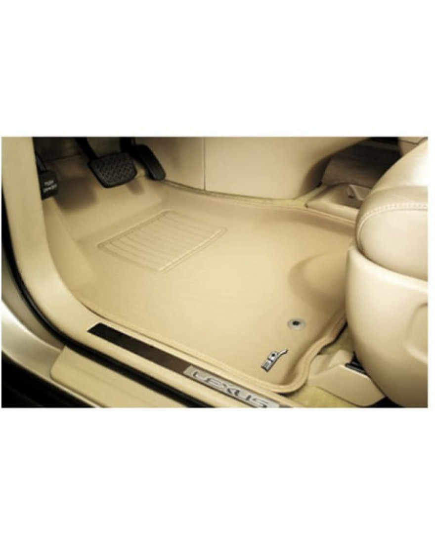 3D Kagu Floor Mat Compatible with  Toyota Land Cruiser 2020 to 2023 | Complete Set | Custom Fit | BEIGE