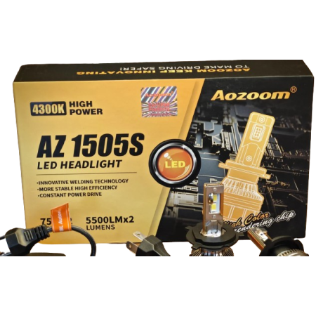 Aozoom AZ 1505S 75Wx2 CAR LED 4300K WARM WHITE BULBS | Lumen Flux 5000LM