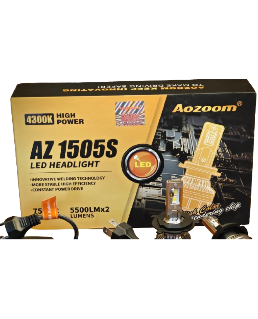 Aozoom AZ 1505S 75Wx2 CAR LED 4300K WARM WHITE BULBS | Lumen Flux 5000LM