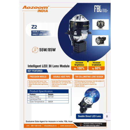 Aozoom Z2 Headlight BI LED LENS Projector Module Aozoom Z2 Headlight BI LED LENS Projector Module