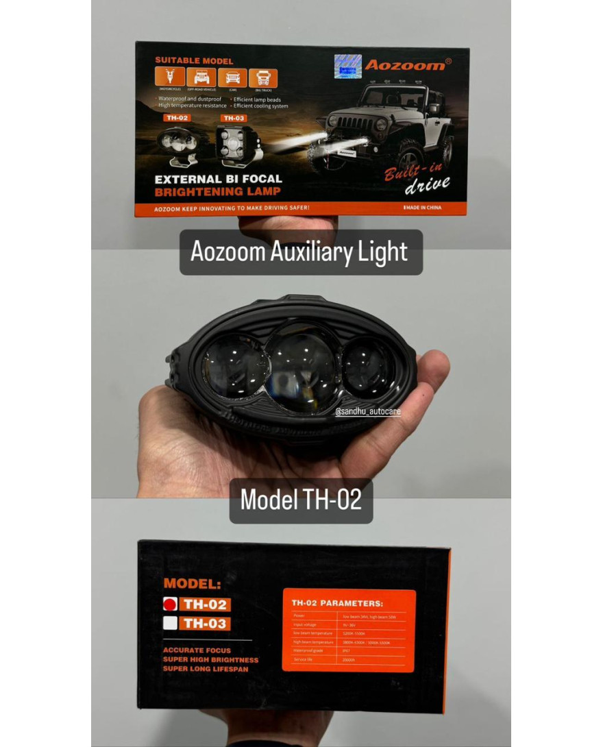 Aozoom TH 02 External Bi Focal Auxillary Light 70W | LED | LASER