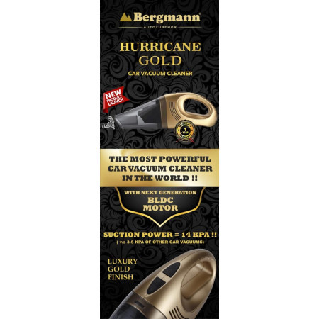 Bergmann Hurricane GOLD Car Vacuum Cleaner with BLDC Motor | Brushless