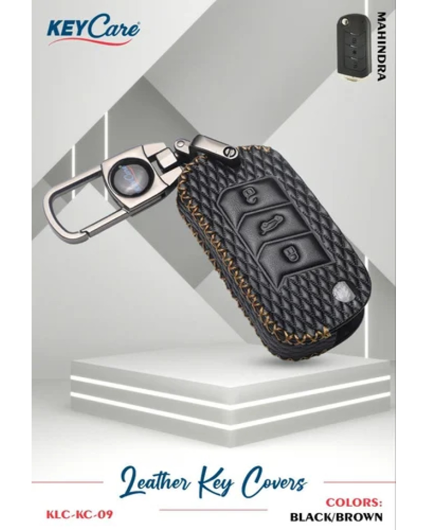 Key Care KLC 09 Silicon Car Key Cover Fit for Mahindra Thar, Bolero, Scorpio | Black