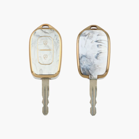 keycare TPU car Key Cover Compatible for Renault Kwid Duster Kiger Triber 2 Button Remote Key | TP17 Marble keycare TPU car Key Cover Compatible for Renault Kwid Duster Kiger Triber 2 Button Remote Key | TP17 Marble
