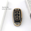 keycare TPU key cover for i20, Kona, Verna 3 button flip key | TP43 | Gold Black