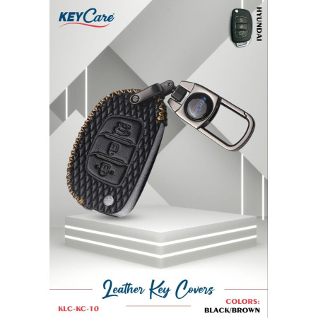 Key Care KLC 10 Silicon Car Key Cover Fit for Hyundai Aura, i10,i20,Xcent 2019 | Black