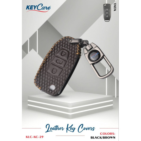Key Care KLC 29 Silicon Car Key Cover Fit for Altroz, Harrier, Nexon, Punch, Safari, Tiago, Tigor | Brown