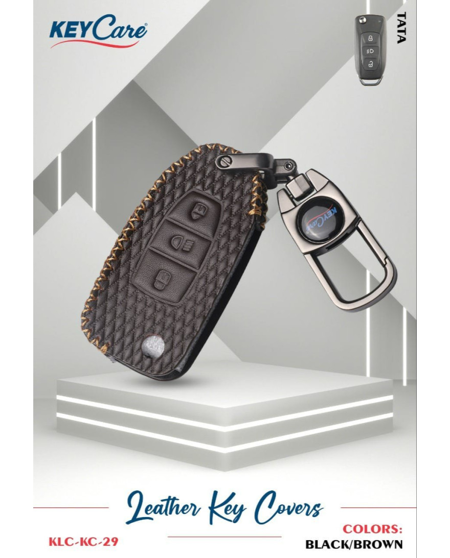 Key Care KLC 29 Silicon Car Key Cover Fit for Altroz, Harrier, Nexon, Punch, Safari, Tiago, Tigor | Black