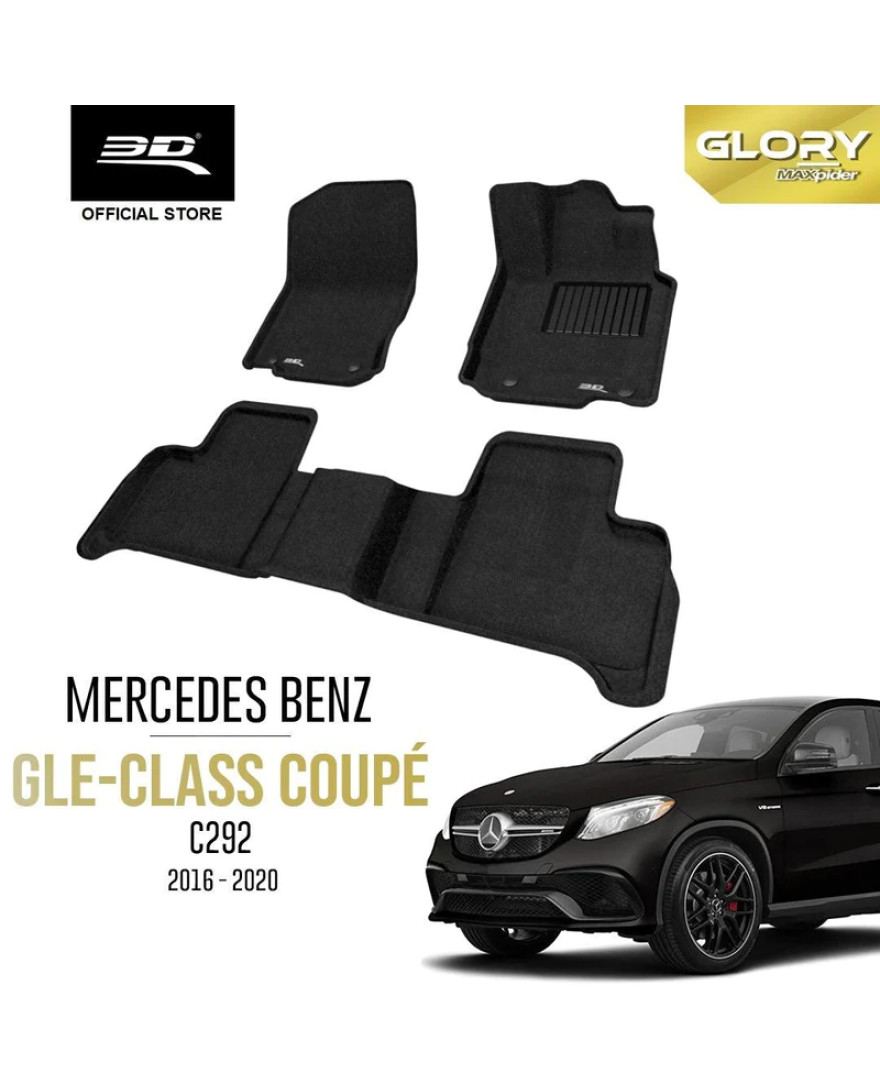 3D MAXpider MERCEDES BENZ GLE Coupe C292 2016 to 2020 | 3D PREMIUM Car Mat | BLACK
