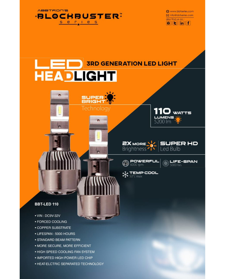 UNP BBT LED 110W H4 (6000K)
