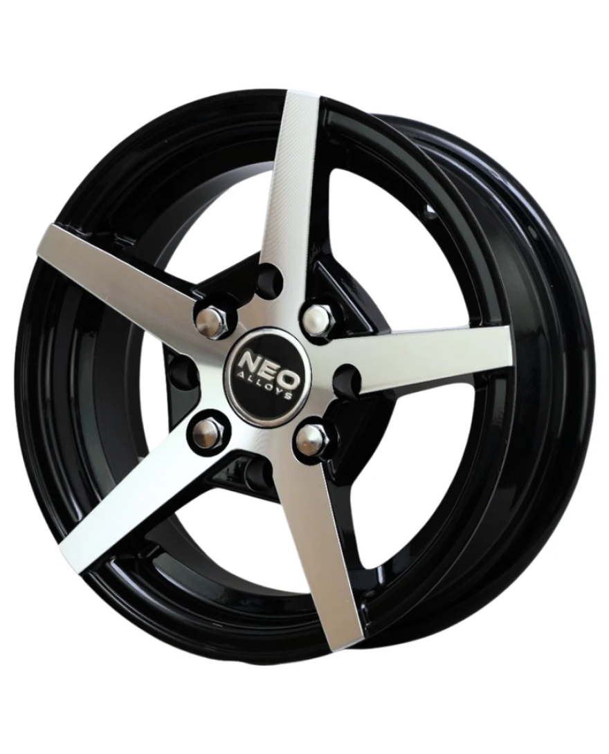 NeoWheel Techno 12 Inch Black Machined BM finish PCD 8x100/114.3 | Size 12X4 inch