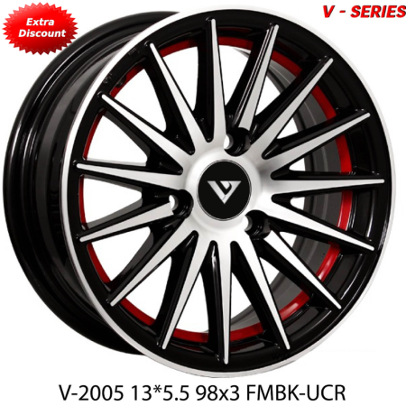 V Series 13 inch wheel 98*3 V-2005 FMBK-UCR (set of 4)