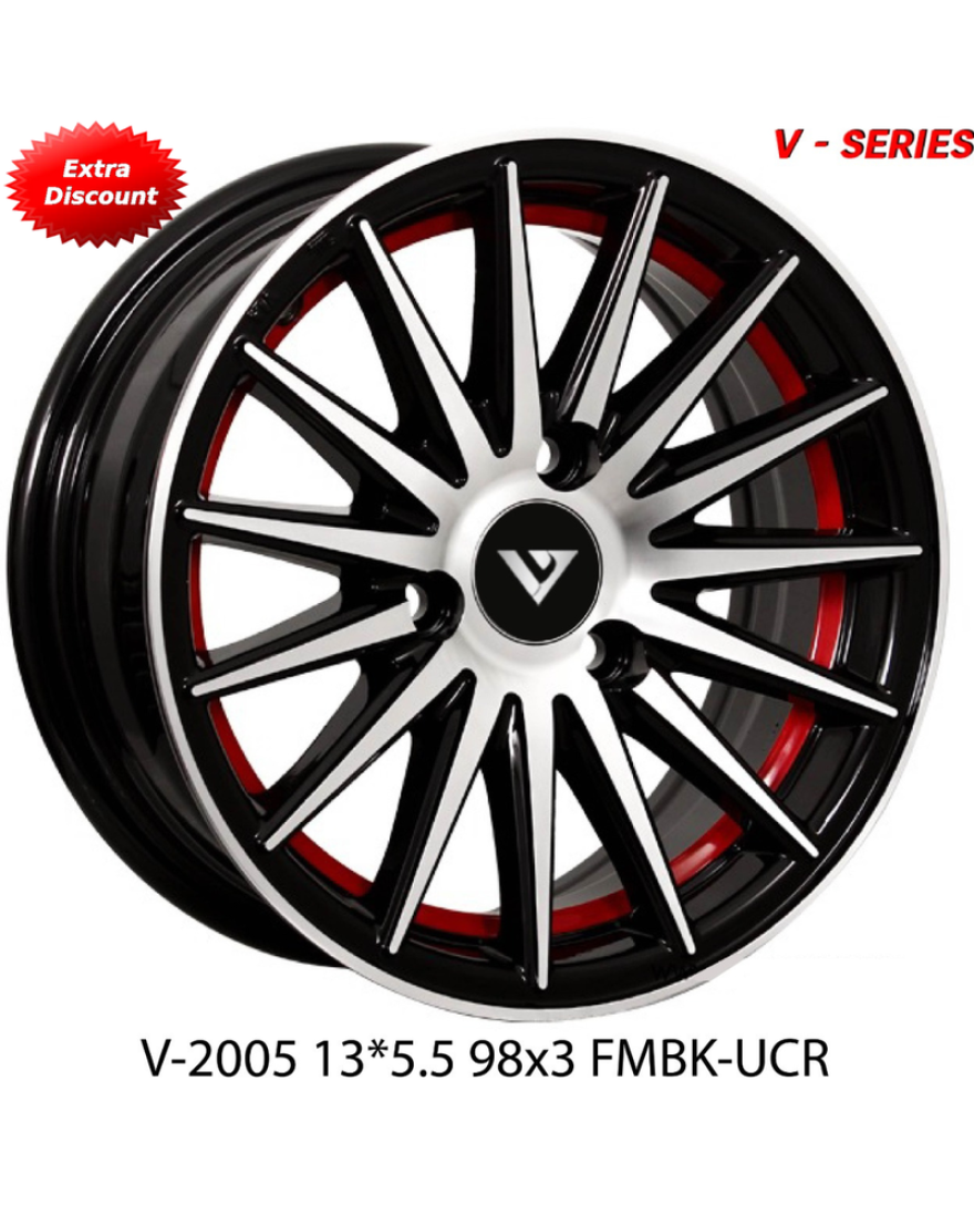 V Series 13 inch wheel 98*3 V-2005 FMBK-UCR (set of 4)