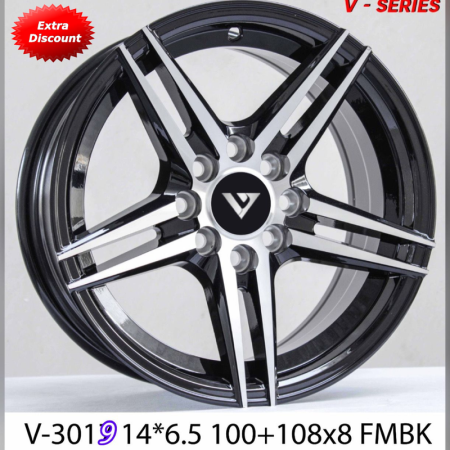 V Series 14 inch wheel 8x100/108 3019 FMBK A1 V Series (set of 4)
