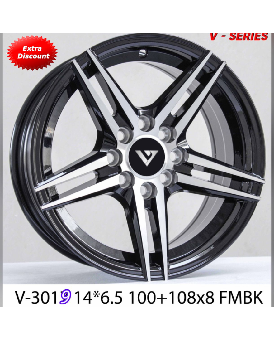 V Series 14 inch wheel 8x100/108 3019 FMBK A1 V Series (set of 4)