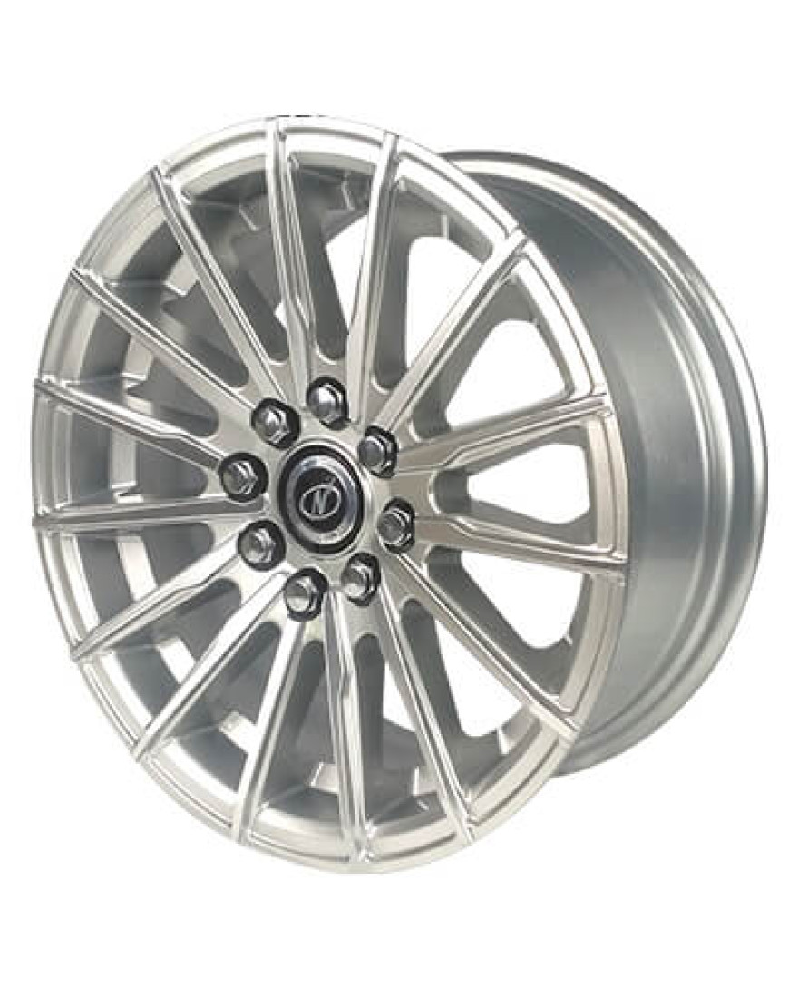 NEO WHEELS MATRIX 14inch X 6inch SILVER MACHINED(SM) Finish 8 Holes Alloy Wheels (PCD-100/108mm) (set of 4)