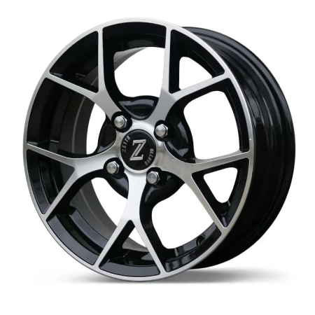 Zetta Alloy Wheels SOS-100 14 Inch Black Machined BM finish PCD 4x100 |Size 14x5.5 Inch