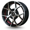 Zetta Alloy Wheels SOS-100 14 Inch Black Machined Under Cut Red BMUCR finish PCD 4x100 |Size 14x5.5 Inch