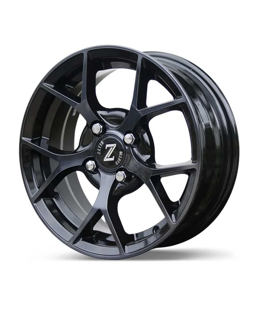 Zetta Alloy Wheels SOS-100 14 Inch Candy Black Machined CBM finish PCD 4x100 |Size 14x5.5 Inch