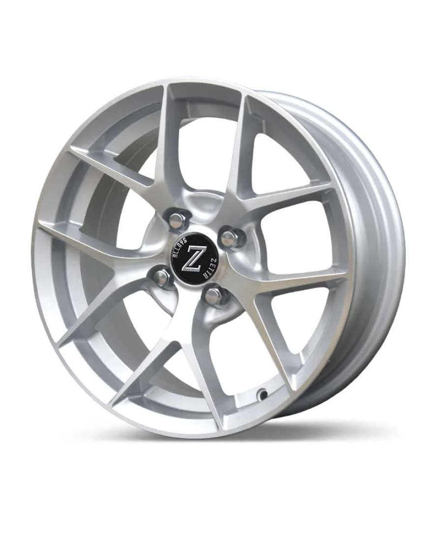 Zetta Alloy Wheels SOS-100 14 Inch Silver Machined SM finish PCD 4x100 |Size 14x5.5 Inch