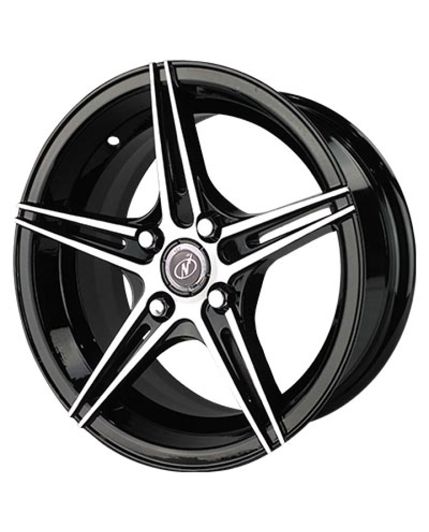 Atlas in Black Machined finish. The Size of alloy wheel is 15x7 inch and the PCD is 4x100(SET OF 4)