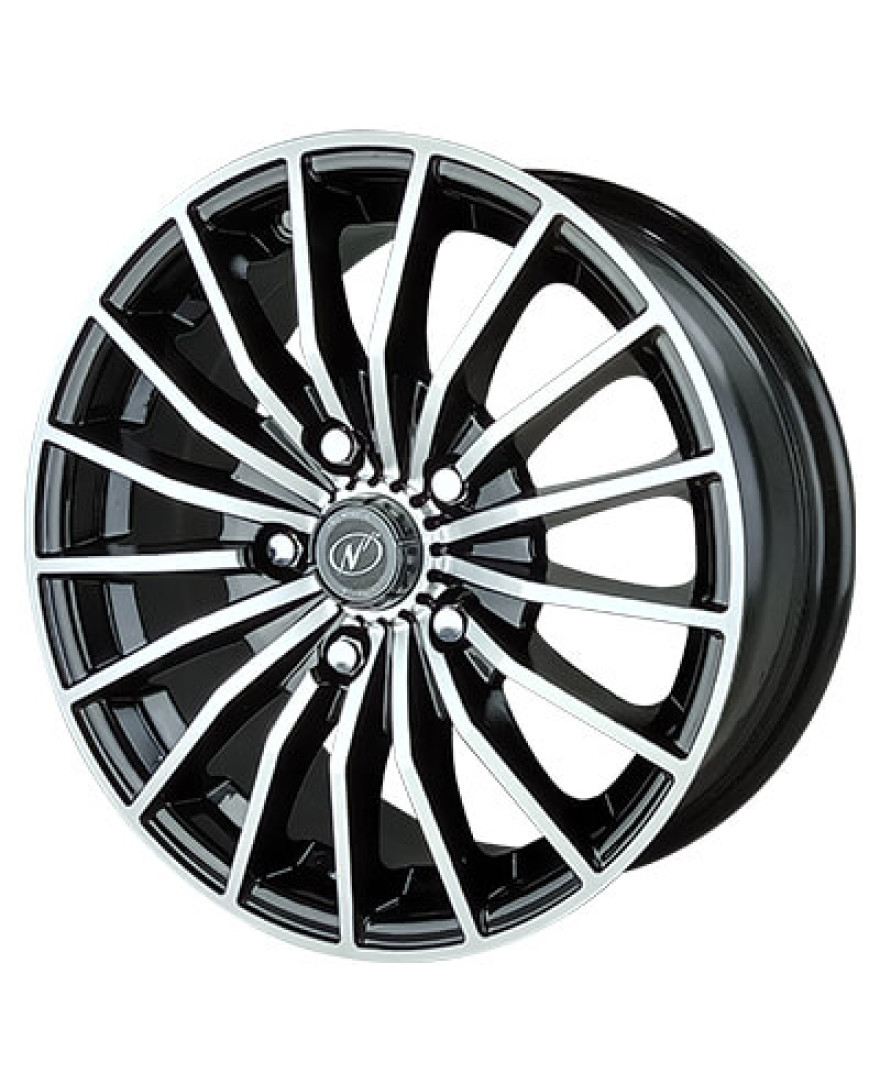Athelete in Black Machined finish. The Size of alloy wheel is 15x6 inch and the PCD is 5x114.3(SET OF 4)
