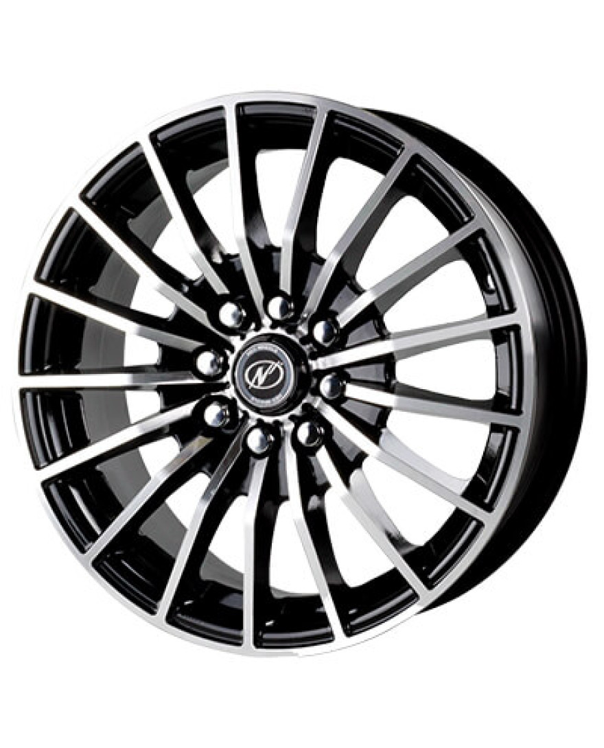 Athelete in Black Machined finish. The Size of alloy wheel is 15x6 inch and the PCD is 8x100/108(SET OF 4)