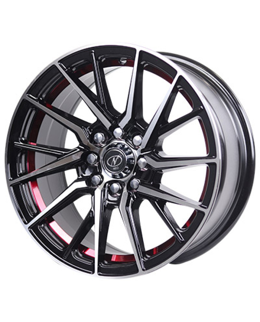 Fuse in Black Machined Undercut Red finish. The Size of alloy wheel is 15x7 inch and the PCD is 8x100x108(SET OF 4)