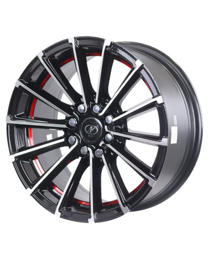 Glider in Black Machined Undercut Red finish. The Size of alloy wheel is 15x7 inch and the PCD is 8x100/108(SET OF 4)