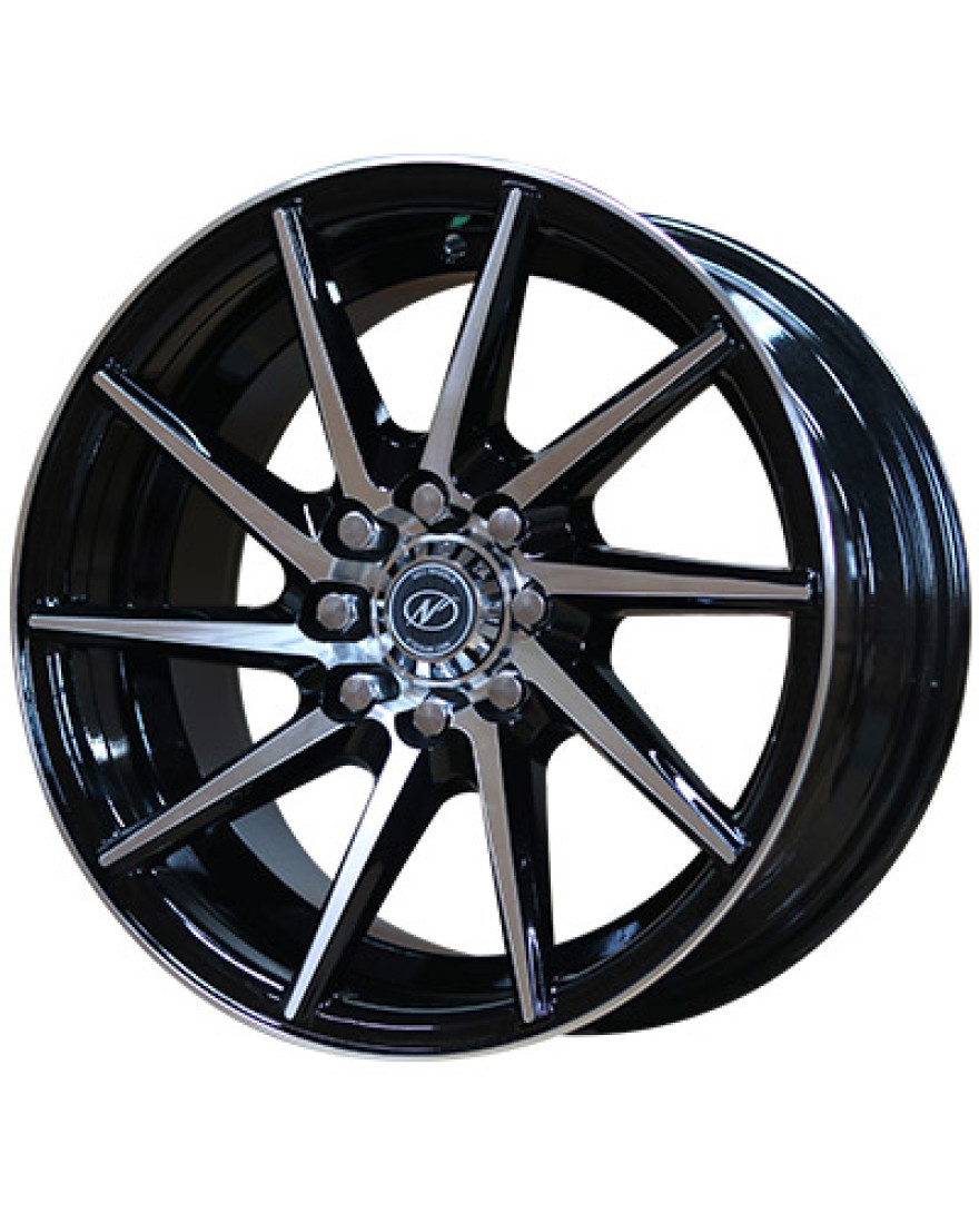 Hurricane in Black Machined finish. The Size of alloy wheel is 15x7 inch and the PCD is 8x100x108(SET OF 4)