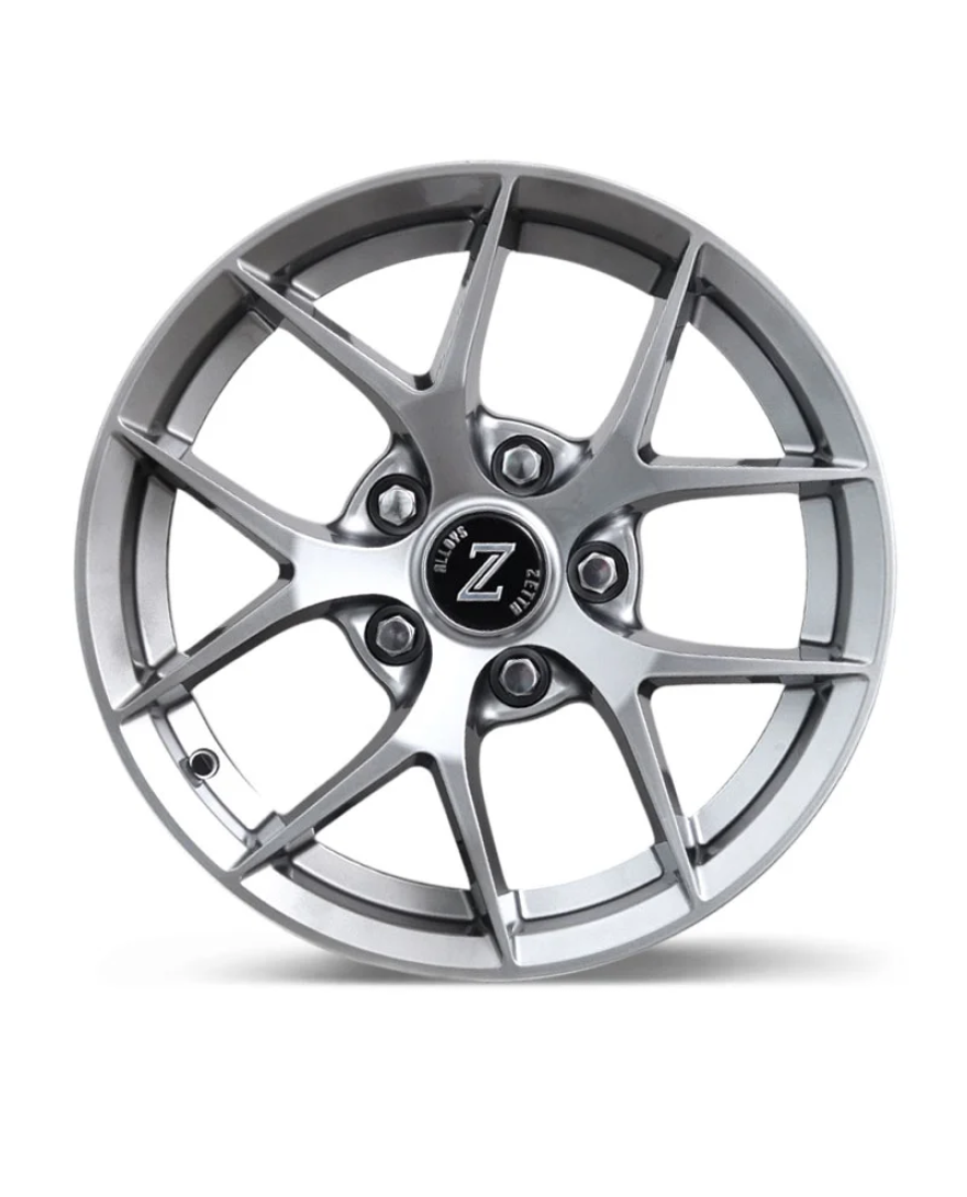 Zetta Alloy Wheels SOS-100 15 Inch Hyper Black HB finish PCD 5x100 |Size 15x6 Inch