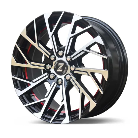 Zetta Alloy Wheels SXY-69 15 Inch Black Machined Under Cut Red BMUCR finish PCD 8x100x108 |Size 15x6.5 Inch
