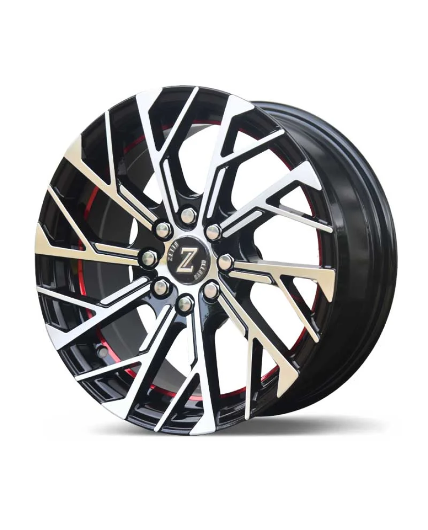Zetta Alloy Wheels SXY-69 15 Inch Black Machined Under Cut Red BMUCR finish PCD 8x100x108 |Size 15x6.5 Inch