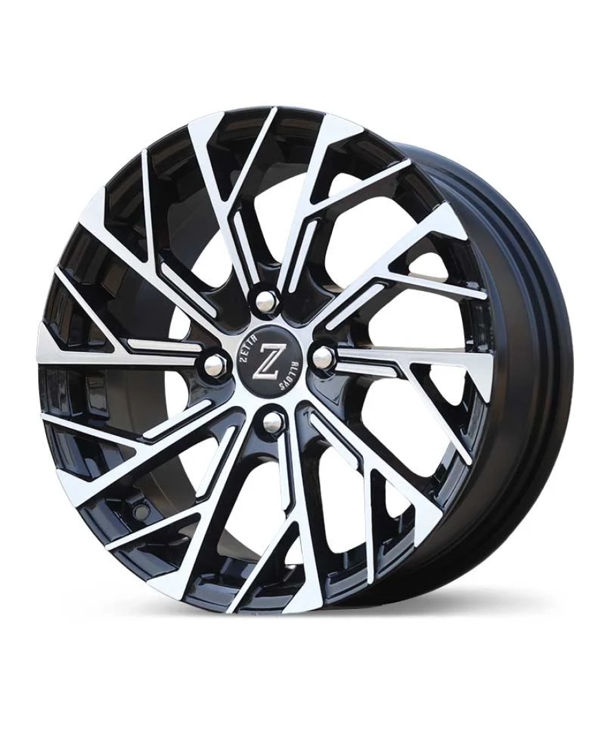 Zetta Alloy Wheels SXY-69 15 Inch Black Machined BM finish PCD 4x100 |Size 15x6.5 Inch