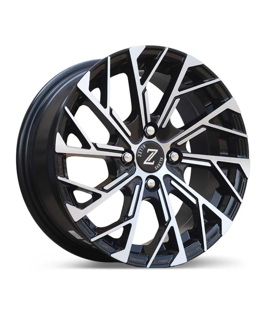 Zetta Alloy Wheels SXY-69 15 Inch Black Machined BM finish PCD 4x100 |Size 15x6.5 Inch