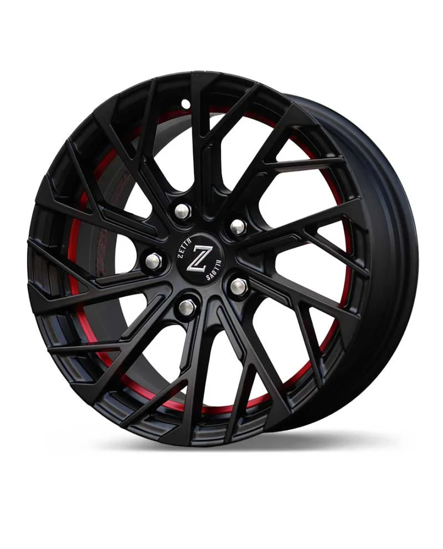 Zetta Alloy Wheels SXY-69 15 Inch Satin Black Under Cut Red SBUCR finish PCD 5x114.3 |Size 15x6.5 Inch