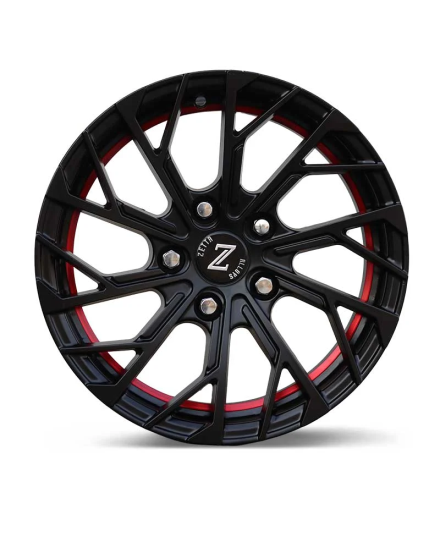 Zetta Alloy Wheels SXY-69 15 Inch Satin Black Under Cut Red SBUCR finish PCD 5x114.3 |Size 15x6.5 Inch