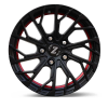 Zetta Alloy Wheels SXY-69 15 Inch Satin Black Under Cut Red SBUCR finish PCD 5x114.3 |Size 15x6.5 Inch