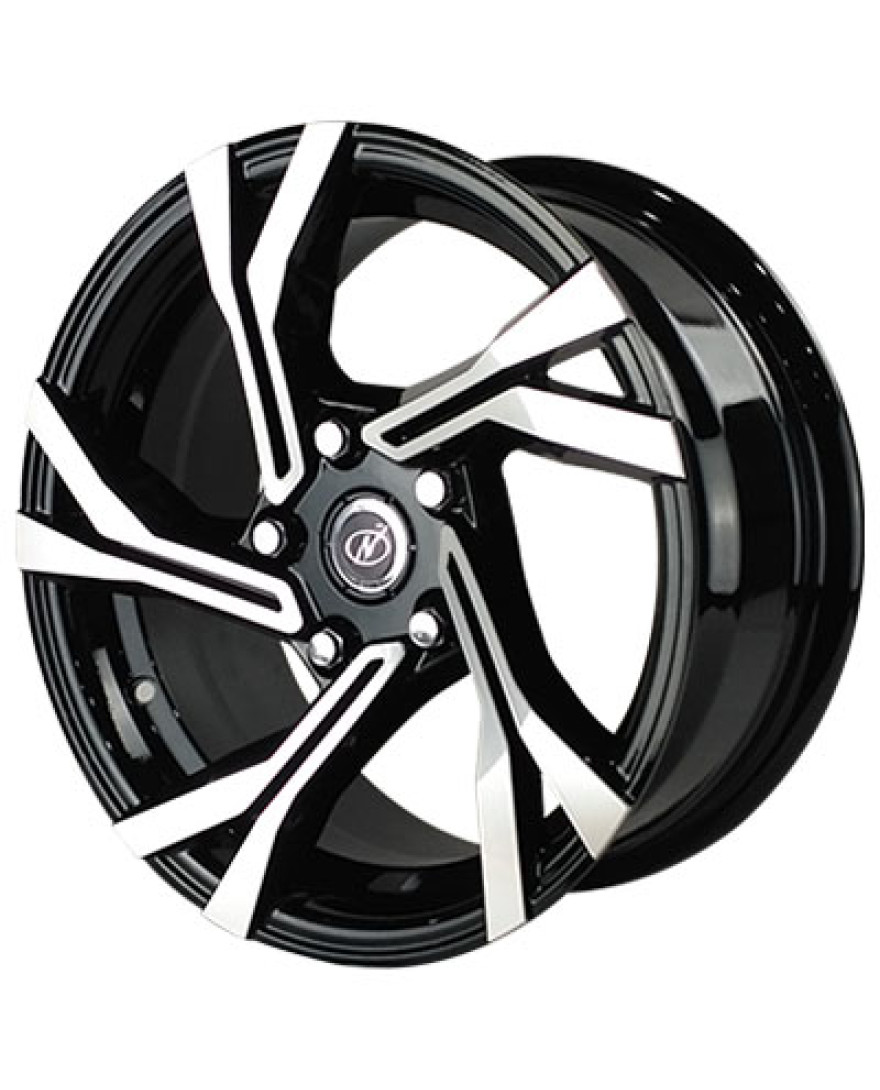 Smart in Black Machined finish. The Size of alloy wheel is 15x6.5 inch and the PCD is 5x114.3(SET OF 4)
