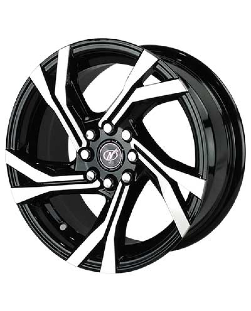 Smart in Black Machined finish. The Size of alloy wheel is 15x6.5 inch and the PCD is 8x100/108(SET OF 4)