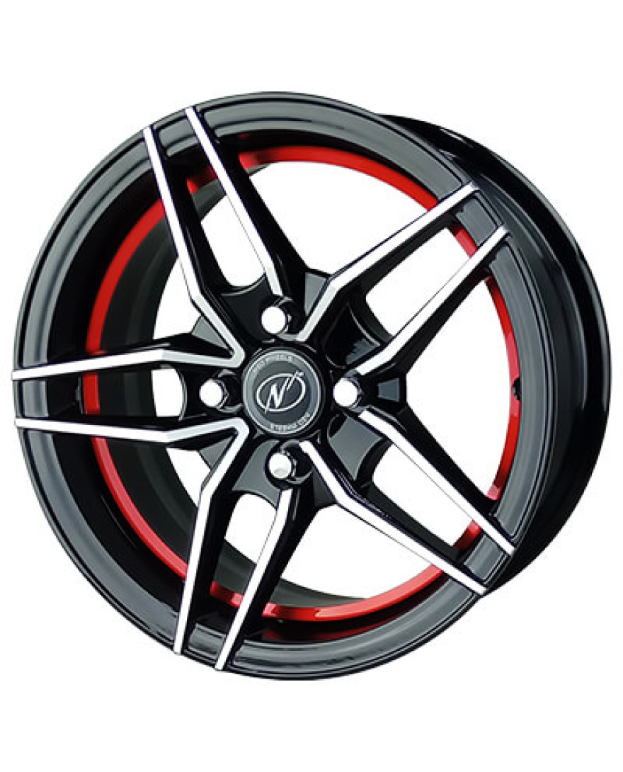 Split in Black Machined Undercut Red finish. The Size of alloy wheel is 15x7 inch and the PCD is 4x100(SET OF 4)