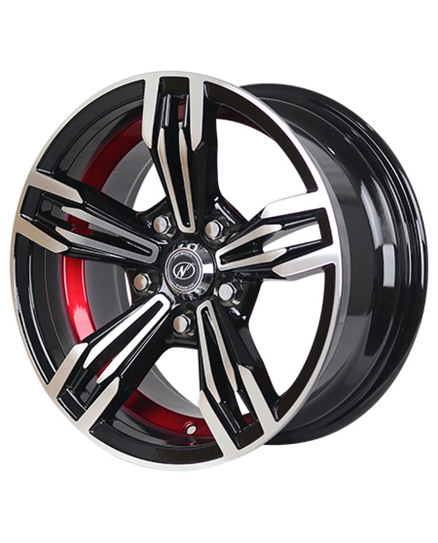 Transformer in Black Machined UnderCut Red finish. The Size of alloy wheel is 15x7 inch and the PCD is 5x114.3(SET OF 4)
