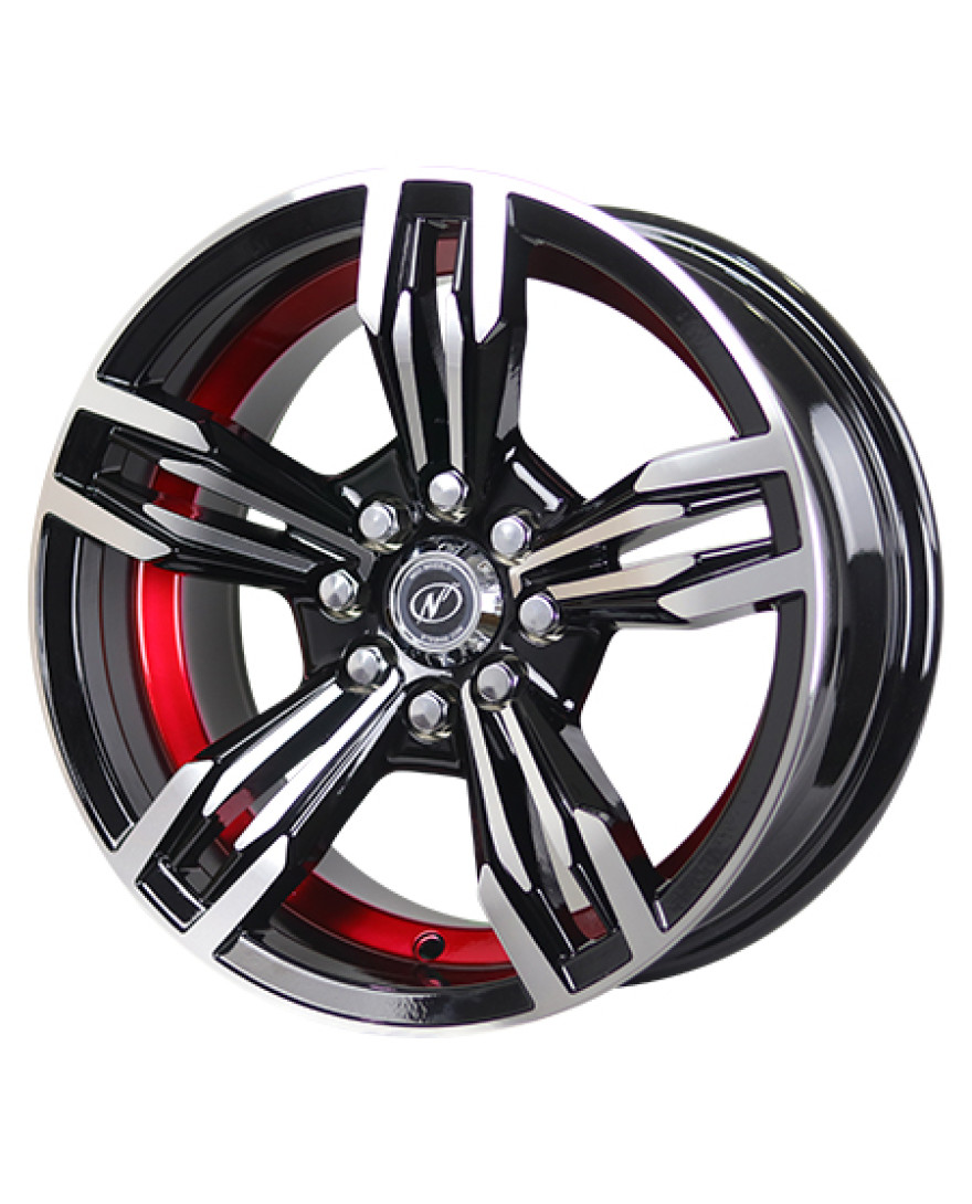 Transformer in Black Machined UnderCut Red finish. The Size of alloy wheel is 15x7 inch and the PCD is 8x100/108(SET OF 4)
