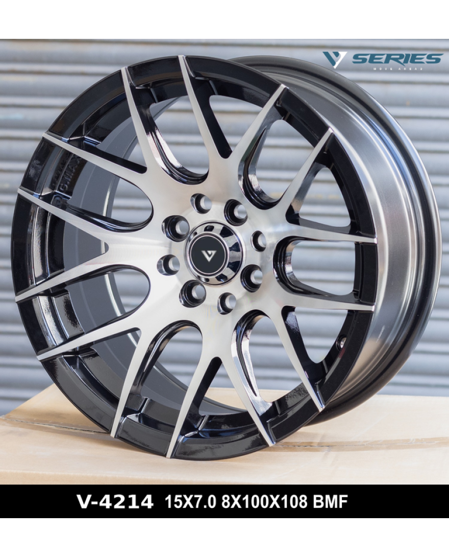 V-4214 in BMF finish. The Size of alloy wheel is 15x7 inch and the PCD is 8x100/108(SET OF 4)