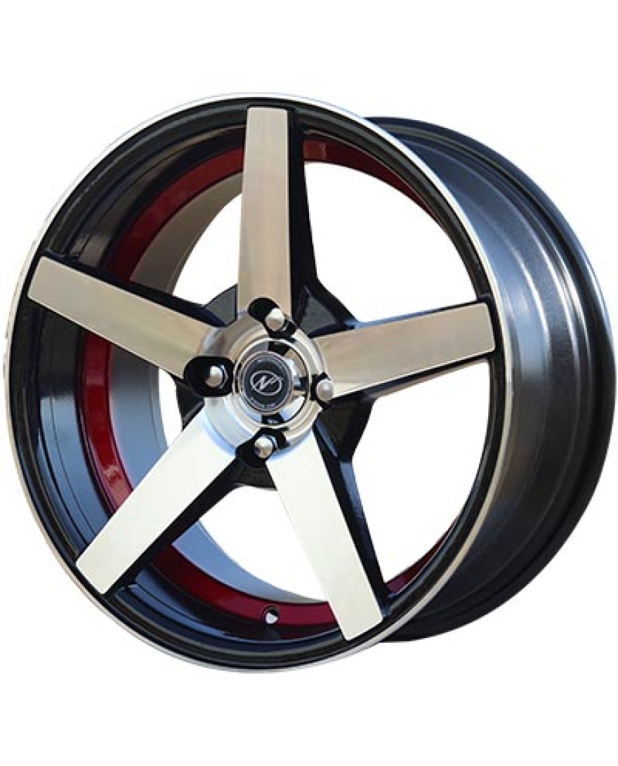 Carbon in Black Machined Undercut Red finish. The Size of alloy wheel is 16x7.5 inch and the PCD is 4x100