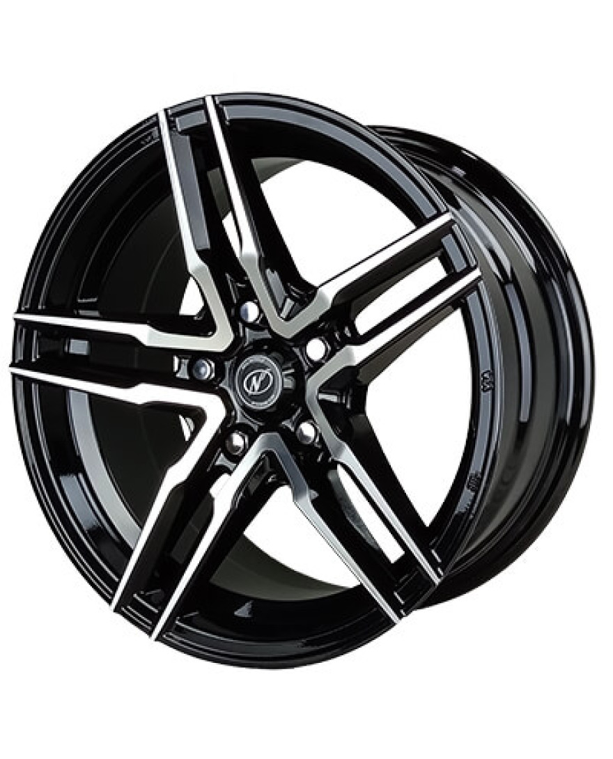 Drone in Black Machined finish. The Size of alloy wheel is 16x7.5 inch and the PCD is 5x114.3