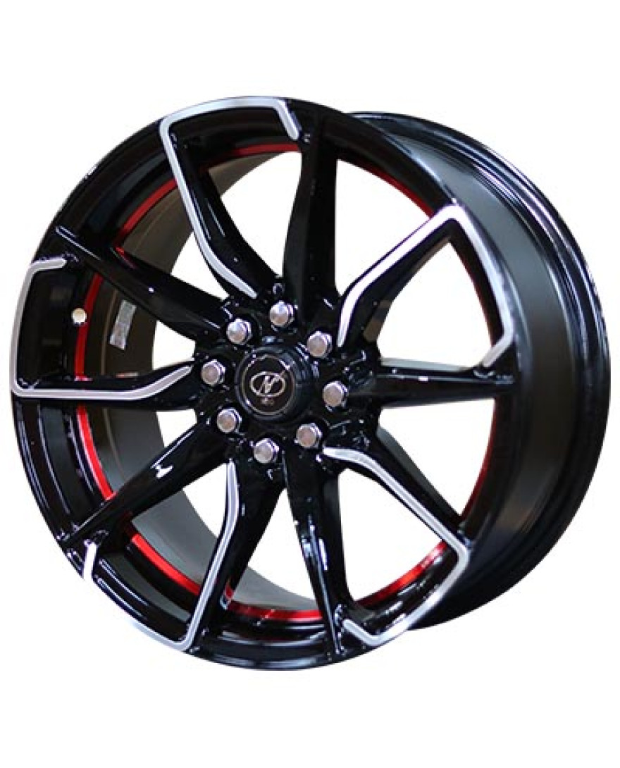 Royal in Black Machined Undercut Red finish. The Size of alloy wheel is 16x7 inch and the PCD is 8x100/108