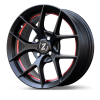 Zetta Alloy Wheels SOS-100 16 Inch Satin Black Under Cut Red SBUCR finish PCD 4x100 | Size 16x6.5 Inch