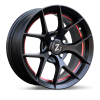 Zetta Alloy Wheels SOS-100 16 Inch Satin Black Under Cut Red SBUCR finish PCD 4x100 | Size 16x6.5 Inch
