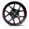 Zetta Alloy Wheels SOS-100 16 Inch Satin Black Under Cut Red SBUCR finish PCD 4x100 | Size 16x6.5 Inch